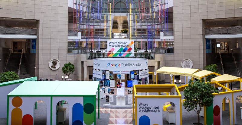 An image from Google showing the entry way of the Google Public Sector Summit 2025 in Washington, DC
