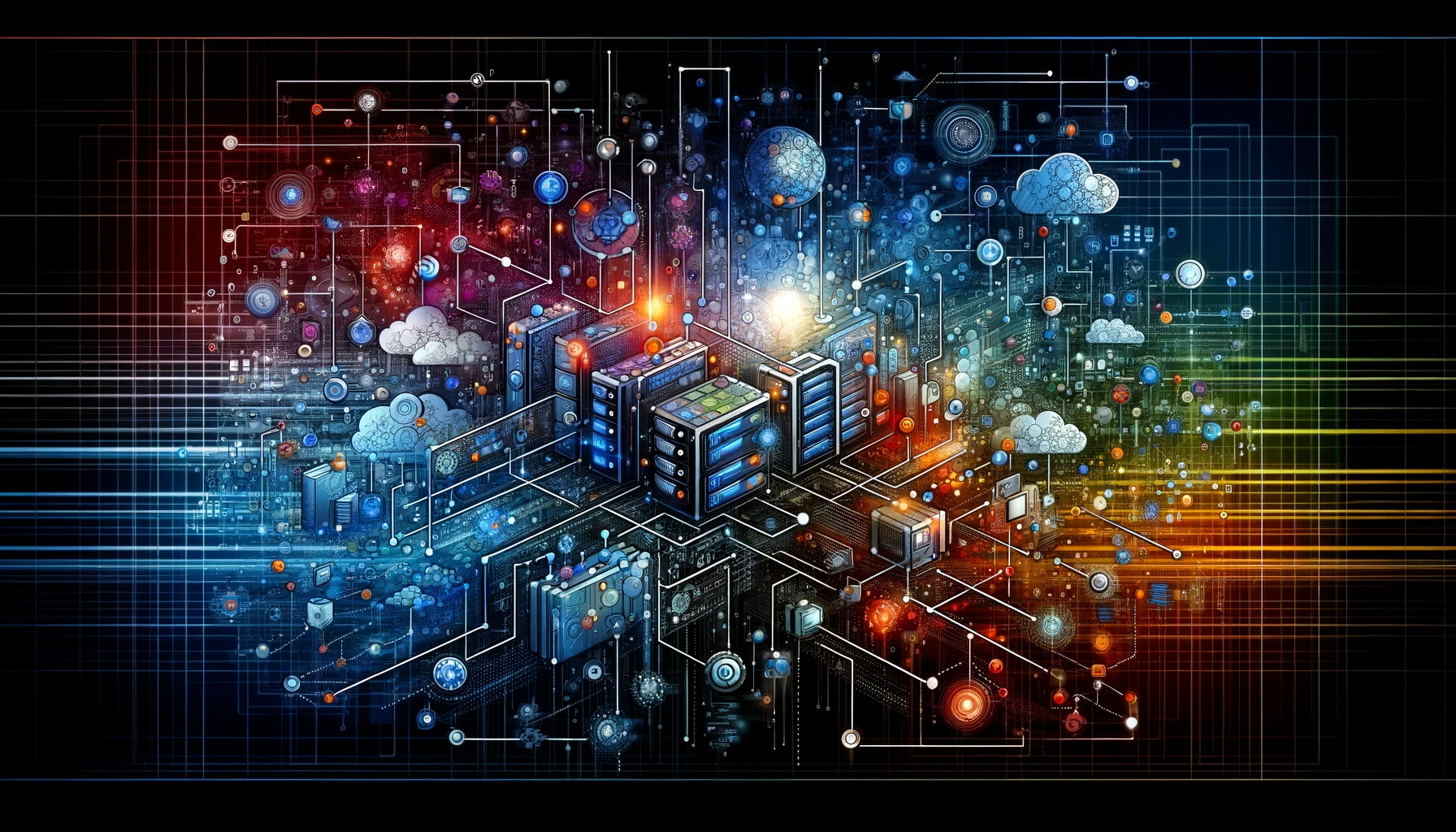 Conceptual image of computer network system